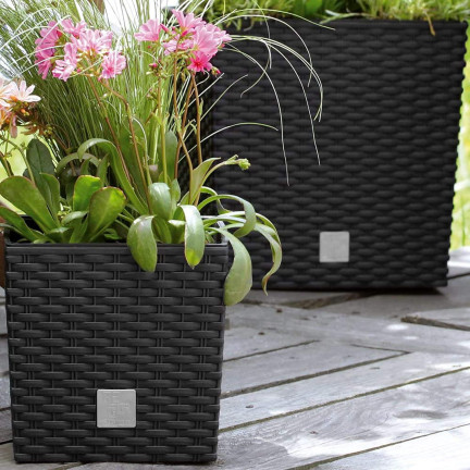 DRTS170L-S433 RATTAN BLUMENTOPF FÜR BALKON TERRASSE GARTEN RATO NIEDRIG