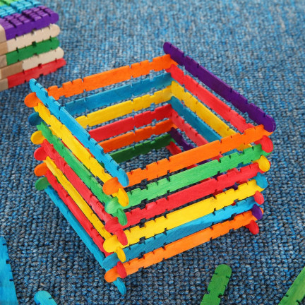 TG84378 Colorful Wooden Craft Sticks for DIY Projects, 50-Pack