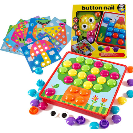 TG67283 GESCHMACKSPUZZLE PÄDAGOGISCHE MOSAIK PILZE PUZZLES STIFTE MONTESSORI SPIEL