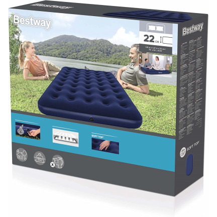 67002 Aufblasbare Zwei-Personen-Matratze aus Velours 191x137x22cm