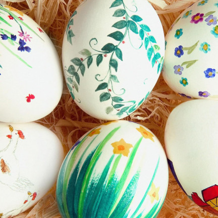 TG40894 EIER STYROPIAN EGGS 12 BLATT 4CM Ostereier für Decoupage STROIKA