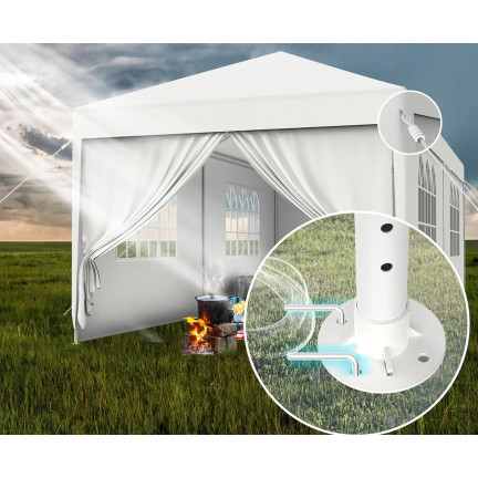TG77595-2 GARTENPAVILLON ZELT 4 WAND PAVILLON GARTEN PARTY KOMMERZIELL