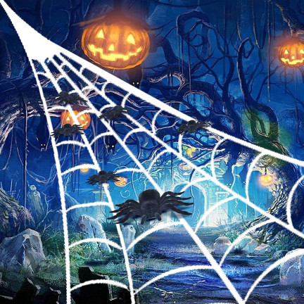 TG44534 HALLOWEEN PAVOUCI 4KS DEKORACE VELKÉ STRAŠIDELNÉ