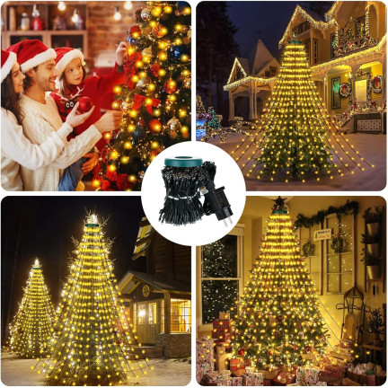 Led kruhové osvětlení, teplá bílá, vnitřní, venkovní, 216l, 1,8m