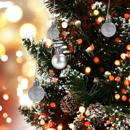 TG63160-1 WEIHNACHTSBAUMKUGELN SILBER 8TLG. 2CM UNZERBRECHLICH SET