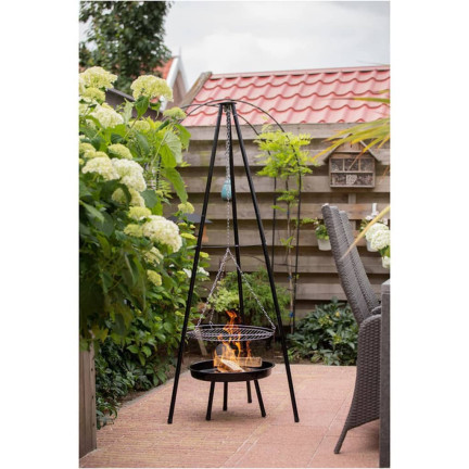 TG72009 DREIBEIN MIT ROST GARTENGRILL FEUERSTELLE GARTENGRILL HÄNGEGRILL
