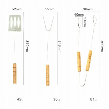TG72010 GRILLBESTECK-ZUBEHÖR-SET 3-TEILIG GRILL