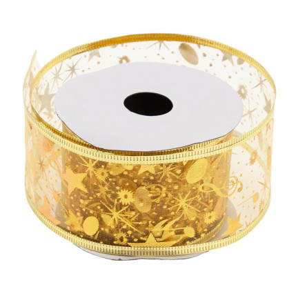 TG42491 Dekoband DECORATIVE DEKORATIVES WEIHNACHTSBAND 5CM 2,7M 2 Farben