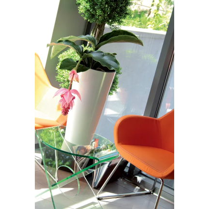 DTUS300S-S449 HOCHTOPF GLÄNZEND WEISS MIT EINSATZTOPF BALKONGARTEN TUBUS SLIM SHINE WEISS