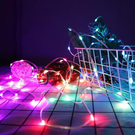 Osvětlení na vánoční stromek smart, 100l, vícebarevné, s dálkovým ovládáním, USB, 10+0,6m