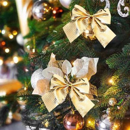 TG59773-2 MAŠLE 12KS ZLATÉ TŘPYTKY VÁNOČNÍ STROMEK DEKORATIVNÍ MAŠLE SADA