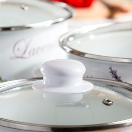 TD8 sada smaltovaných hrnců levandule 6dílná