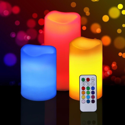 OO68 FERNBEDIENUNG LED KERZEN 3ER SET RGB