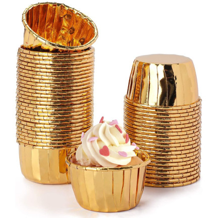 TG80292-1 MUFFINFÖRMCHEN CUPCAKE-FÖRMCHEN GOLD 50 STK