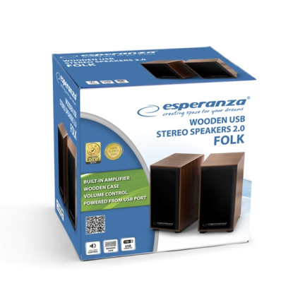 EP122 USB počítačové reproduktory dřevěné 2.0 6w KIT