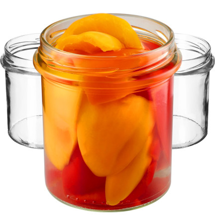 PAC3500/82 GLASBECHER 350 ml für Pickles, Konserven, Honig, Relish, Saucen FI82