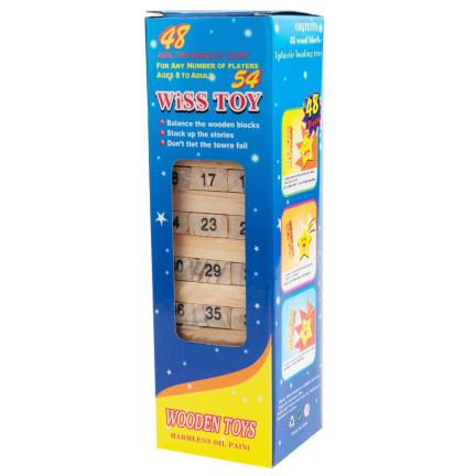 AP64 HÖLZERNER WACKELIGER TURM PARTYSPIEL