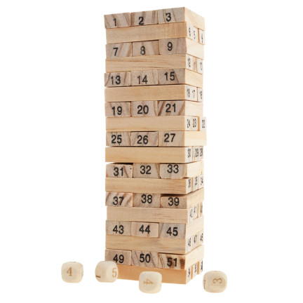 AP64 HÖLZERNER WACKELIGER TURM PARTYSPIEL