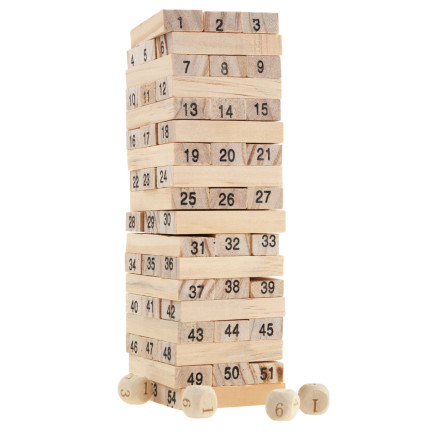 AP64 HÖLZERNER WACKELIGER TURM PARTYSPIEL