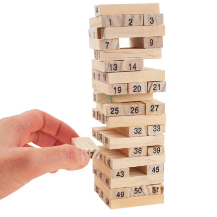AP64 HÖLZERNER WACKELIGER TURM PARTYSPIEL