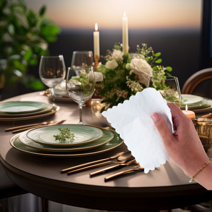 ARP7621 KPL 200SZT. SERWETEK SERWETKI GASTRONOMICZNE BIAŁE ZĄBKOWANE