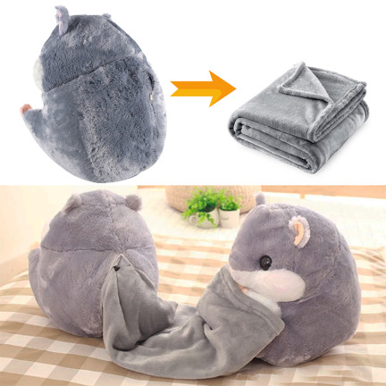 B48X KŘEČEK DEKA POLŠTÁŘ 2V1 PLYŠOVÝ MASKOT VELKÝ PRO DĚTI CESTOVNÍ PLYŠOVÝ