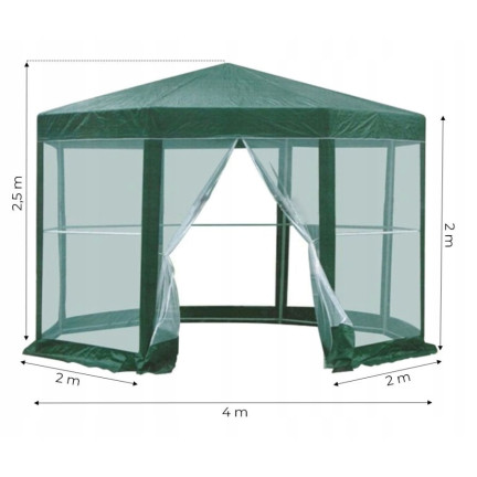 TG77596-1 ZAHRADNÍ STAN KOMERČNÍ PAVILON 6 STĚN S MOSKYTIÉROU ALTÁN PRO ZAHRADNÍ TERASU