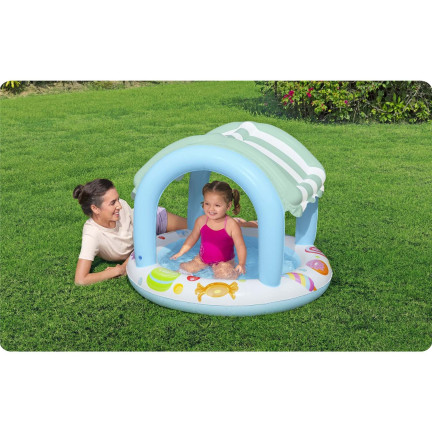 52638 Pool with canopy, children's pool, inflatable bottom, Bestway 34L, 1.04 x 0.84 m