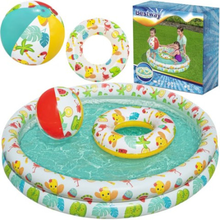 51124 KINDERBECKEN AUFBLASBAR SET BALLKREIS PLANSCHBECKEN BESTWAY GARDEN 51124
