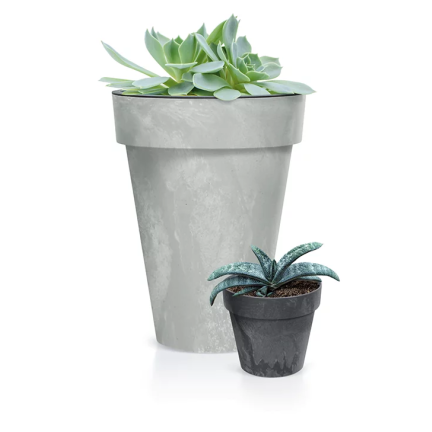 DCUB170E-S433 decorative plant pot, concrete-effect, gray, plastic, 2.2 L