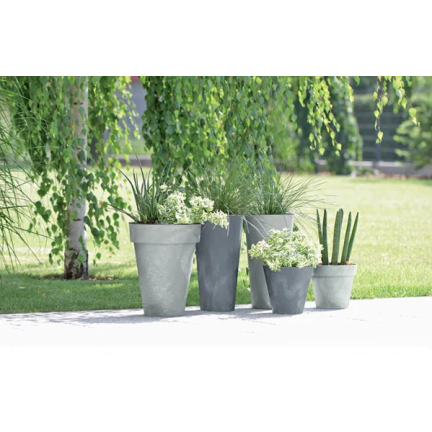 DCUB170E-S433 decorative plant pot, concrete-effect, gray, plastic, 2.2 L