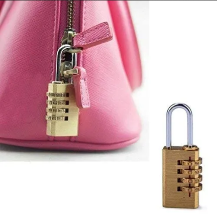 TG66802 FALL RIEGEL CODE 4-STELLIGE MESSING VORHÄNGESCHLOSS FÜR RUCKSACK GEPÄCK