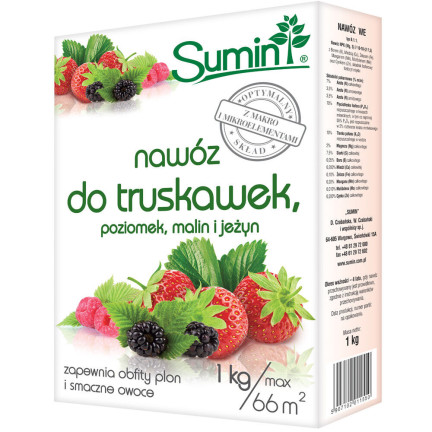 SUM77 Sumin Fertilizer for Strawberries, Wild Strawberries, Raspberries, and Blackberries, Optimal Formula, 1 kg