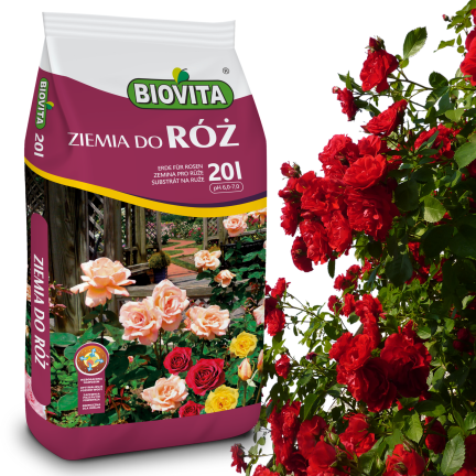 Zemina pro růže, médium pro přesazování květin, specializované, s perlitem, Biovita 20l