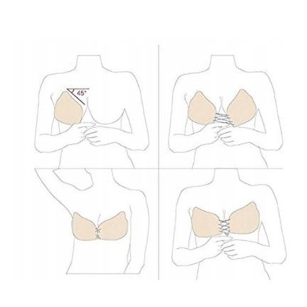 TG55973-D SELBSTTRAGENDER BH D PUSH UP RÜCKENFREIER BH BEIGE WIEDERVERWENDBAR