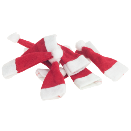 C47418 WEIHNACHTSMANNMÜTZE 10 STÜCK FLASCHENBESTECKDECKEL