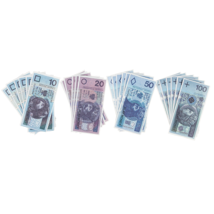 TG66239 SPIELZEUG GELD SET MÜNZEN + SCHEINE ZLOTYS