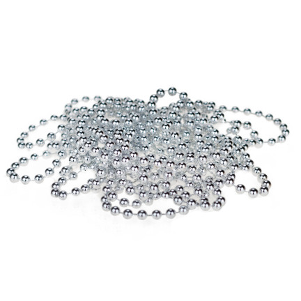 TG63190-1 WEIHNACHTSBAUMKETTE SILBER SCHILFPERLEN GIRLANDE SPULE 5M