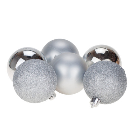 TG63172-1 SILVER BOMBES CHOINK SET 6cm 6PERSONEN NON-BREAKING CHOIN BOMBES