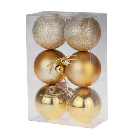 TG63172-2 ZLATÉ BOMBY CHOINK SET 6cm 6 OSOB NEROZBITNÉ CHOIN BOMBY