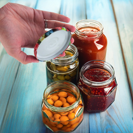 CAPL82KPL082 Gläserkappen FI82 Gläserkappen 10 Stück 6-Punkt-Kappe Obst