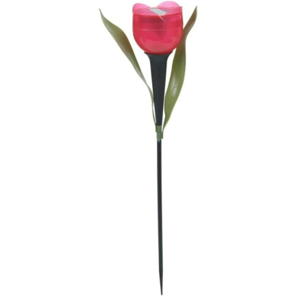TG81538 Solar Garden Lamp, Red Tulip Flower, 29 cm