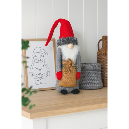 TG63073 Weihnachtsmann bärtiger Wichtel groß 35cm Weihnachtsbaum Wichtel Dekoration