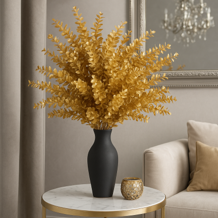 CV37058-2 decorative gold branch, dense, elegant, glamorous, holiday leaves