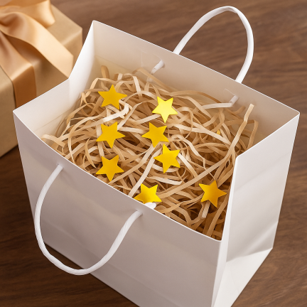 Geschenkfüller, Heu, Sisal, Dekoration, mit Sternen, Öko, 30g