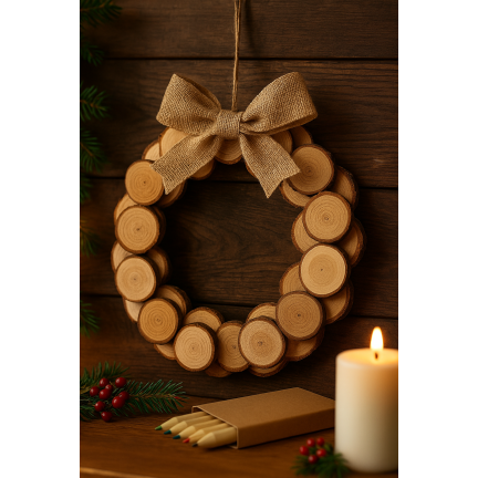 CV34574 HOLZSCHEIBEN NATUR DEKORATION IN EINER TASCHE DIY HANDWERK