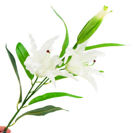 CV05685-1 LILIE WEISS KUNSTBLUMEN LILIENZWEIG