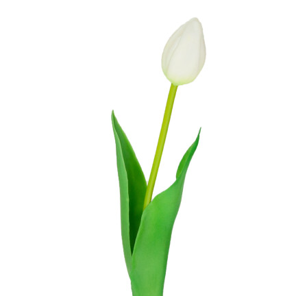 CV07588-1 Single white rubber tulip, lifelike