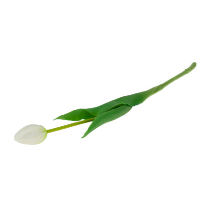 CV07588-1 Single white rubber tulip, lifelike