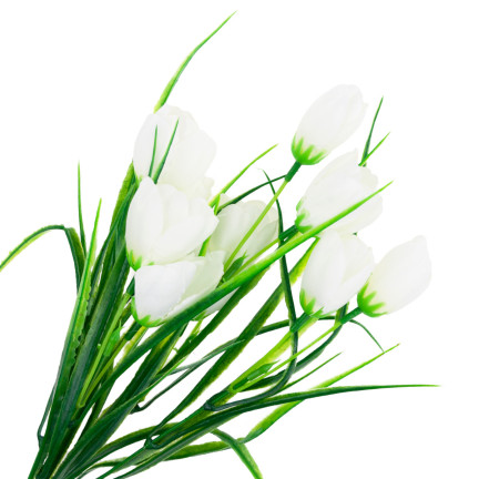 CV07855-1 SVAZEK TULIPÁNŮ BÍLÉ UMĚLÉ KVĚTINY VE SVAZKU TULIPÁNŮ DEKORACE